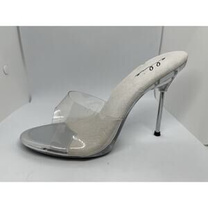 Ellie Shoes Women's 458 Vanity Dress Sandal 4 1/2 Heel Clear Slip on - Size 9
